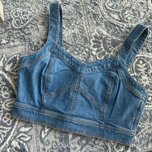 Madewell Stretch Denim Crop Tank Top 6 NWT